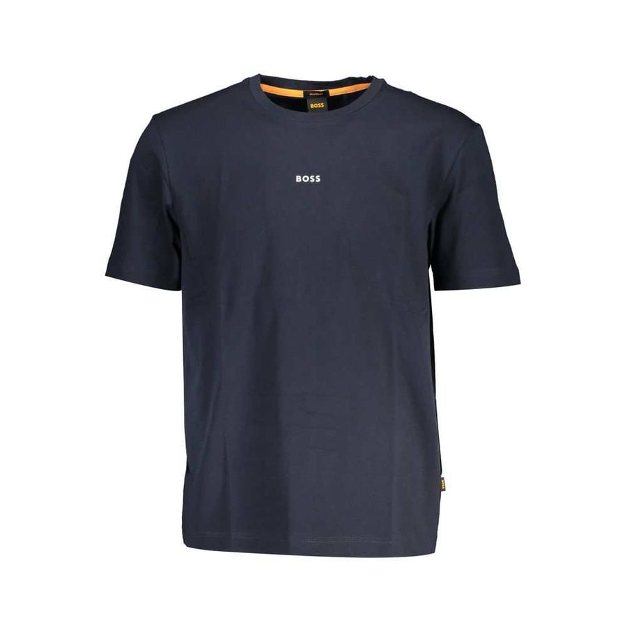 Hugo Boss Blu Baumwoll-T-Shirt für Herren in blau mit Logo-Applikation aus Bio-Baumwolle