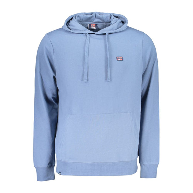 Norway 1963 Blauer Baumwoll-Kapuzenpullover für Herren
