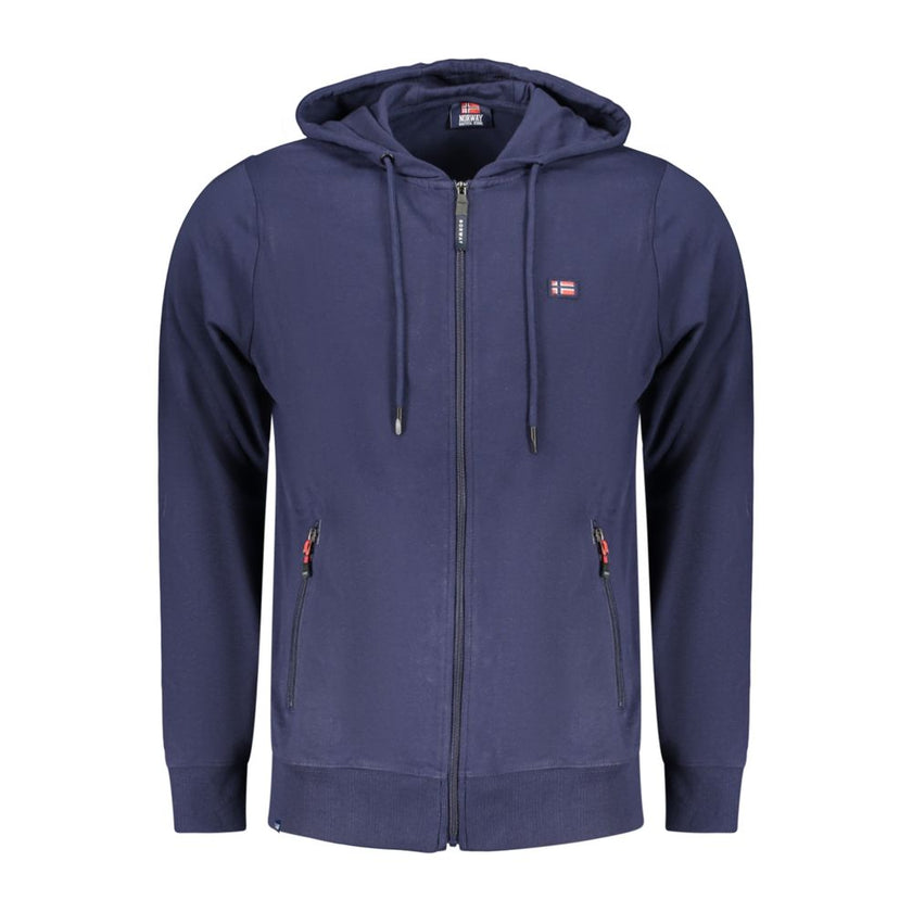Norway 1963 Blauer Baumwoll-Kapuzenpullover für Herren