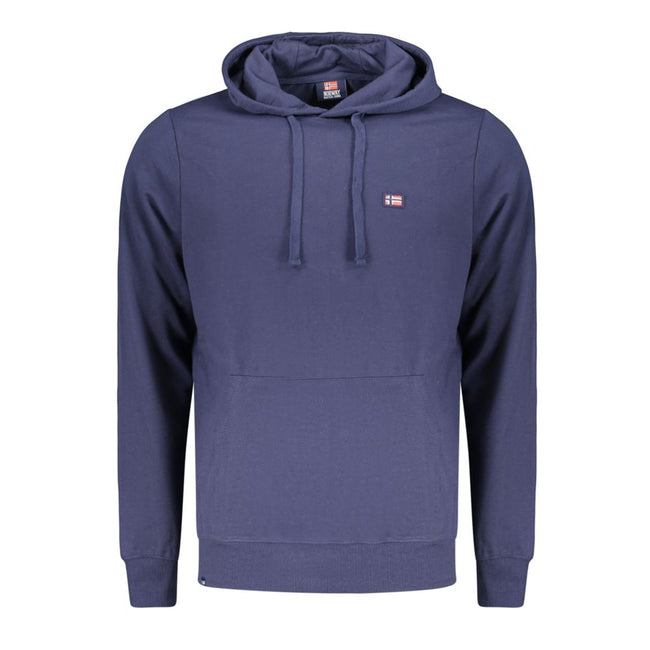 Norway 1963 Blauer Baumwoll-Kapuzenpullover für Herren