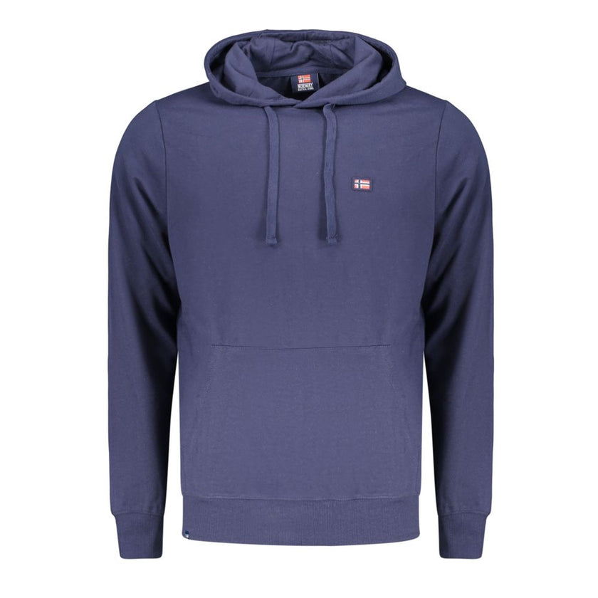 Norway 1963 Blauer Baumwoll-Kapuzenpullover für Herren