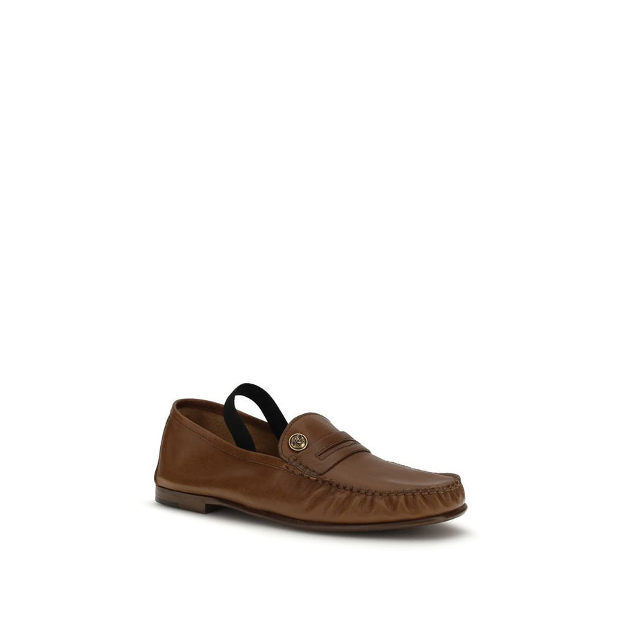 Versace Brown Lamb Leather Loafers Ovis Aries Aries