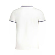 Cavalli Class Bianco Herrenpoloshirt aus 100% Baumwolle mit Logo-Stickerei und Knopfleiste