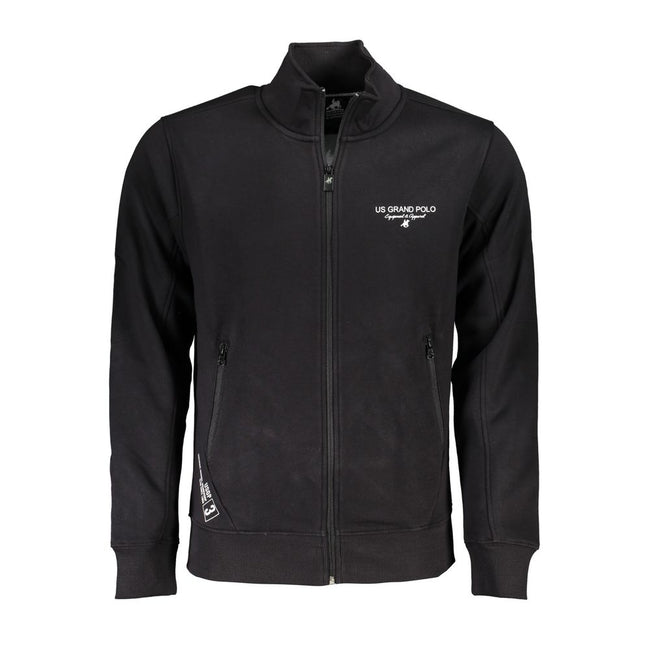 U.S. Grand Polo Schwarzer Baumwoll-Sweatshirt