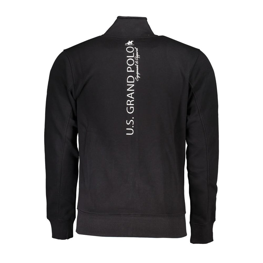 U.S. Grand Polo Schwarzer Baumwoll-Sweatshirt