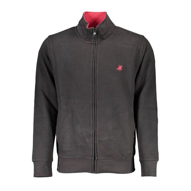U.S. Grand Polo Schwarzer Baumwoll-Herren-Sweatshirt