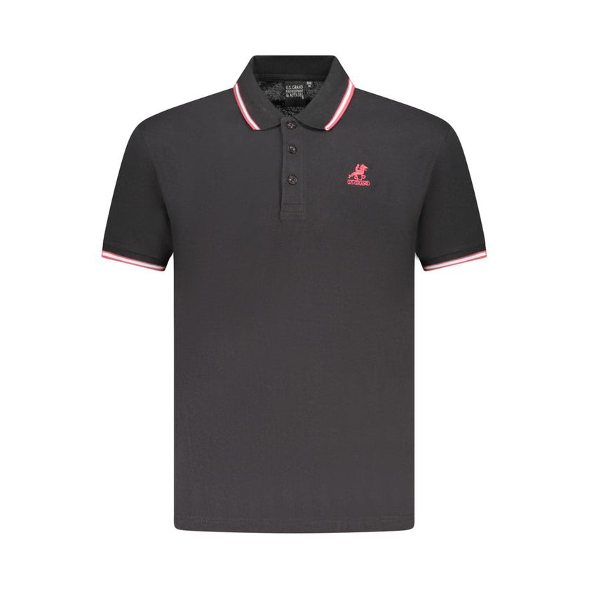 U.S. Grand Polo Schwarzes Herren-Poloshirt aus Baumwolle