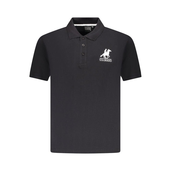 U.S. Grand Polo Schwarzes Baumwoll-Poloshirt für Herren