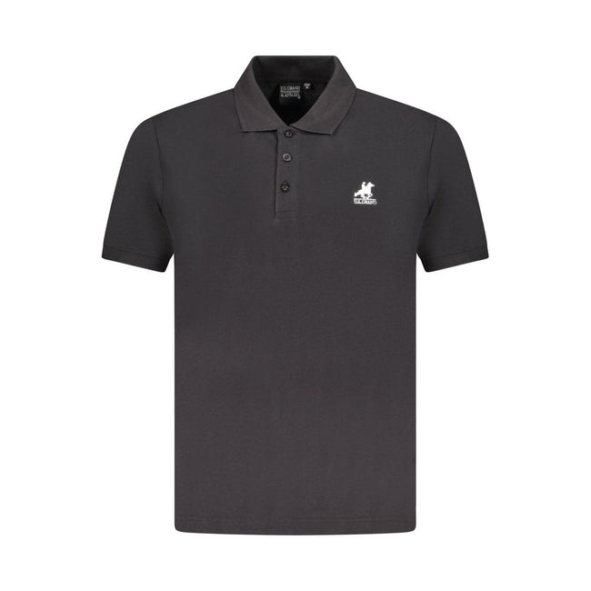 U.S. Grand Polo Schwarzes Herren-Poloshirt aus Baumwolle