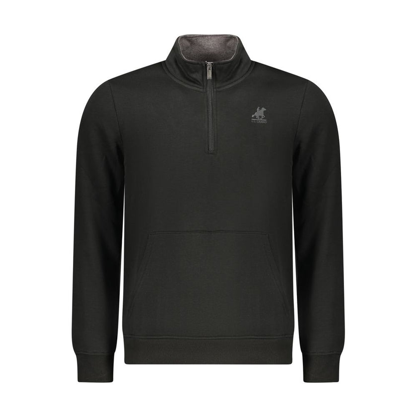 U.S. Grand Polo Schwarzer Baumwoll-Sweatshirt