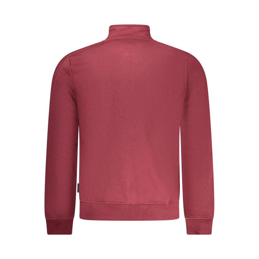 U.S. Grand Polo Herren-Sweatshirt aus roter Baumwolle mit Reißverschluss und Taschen