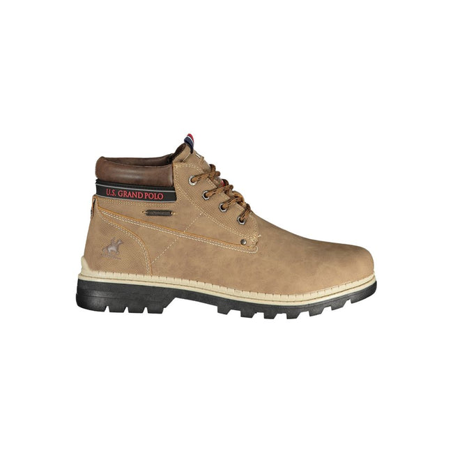 U.S. Grand Polo Braune Ankle Boots aus Polyester