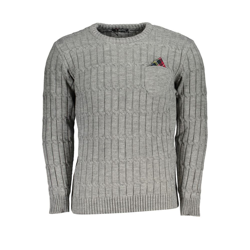 U.S. Grand Polo Grauer Strickpullover mit Rollkragen