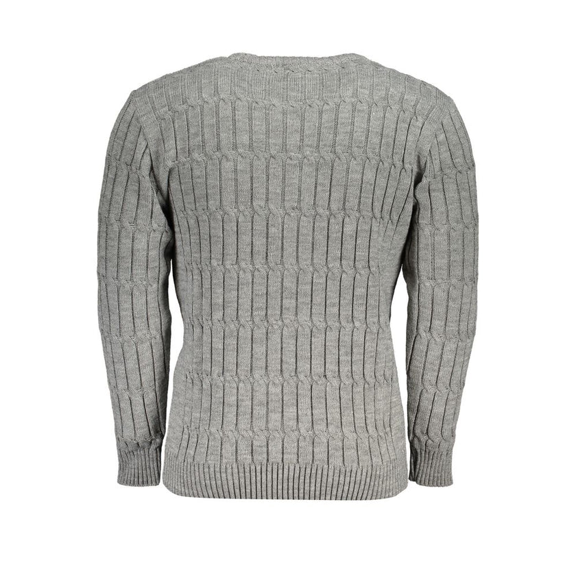 U.S. Grand Polo Grauer Strickpullover mit Rollkragen