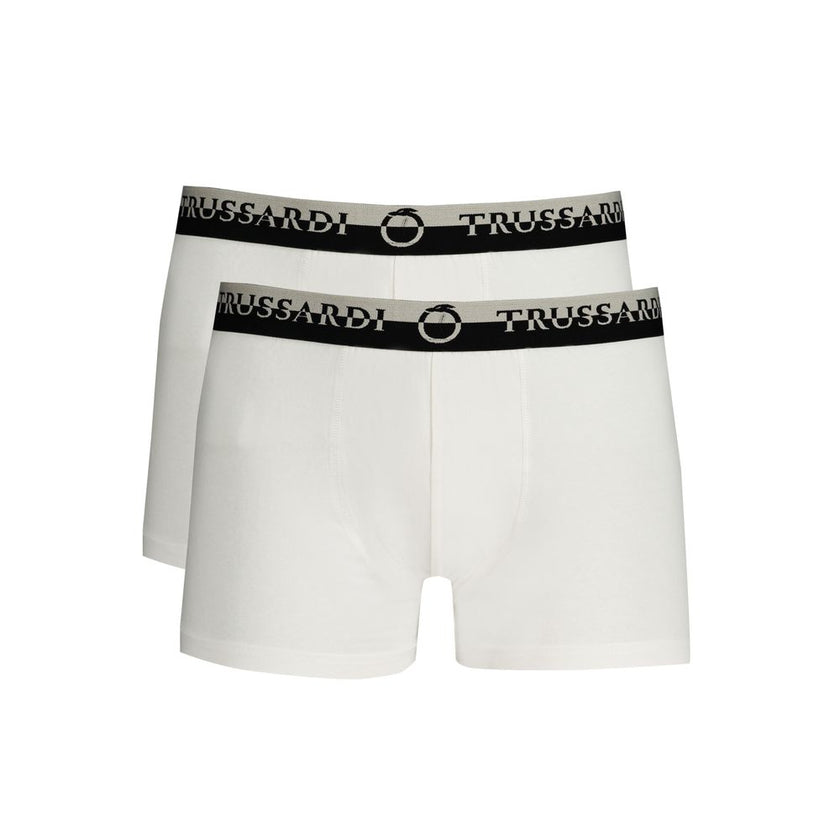 Trussardi Weiße Herren-Boxershorts aus Baumwolle