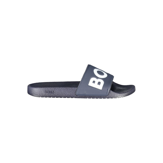Hugo Boss Blaue Herren-Slipper aus Polyurethan