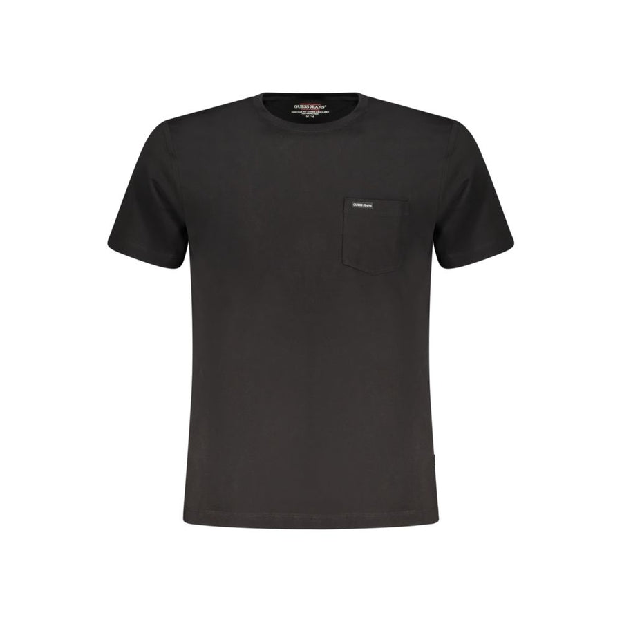 Guess Jeans Schwarzes Herren-T-Shirt aus Bio-Baumwolle