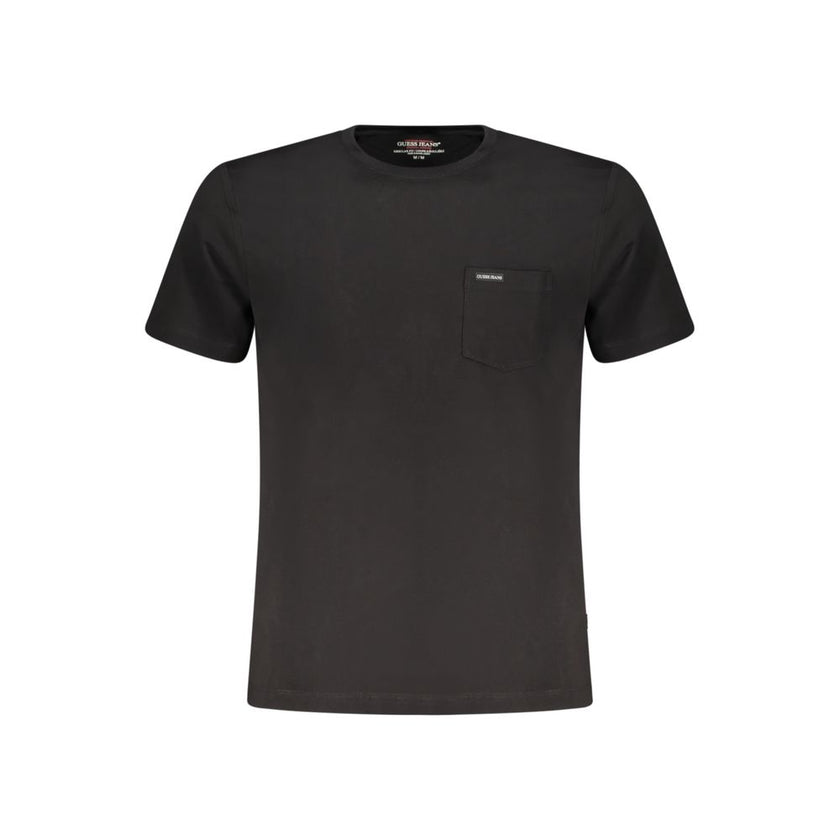 Guess Jeans Schwarzes Herren-T-Shirt aus Bio-Baumwolle