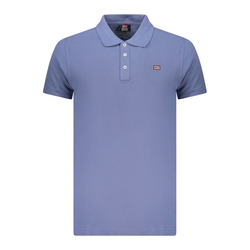 Norway 1963 Blaues Baumwoll-Poloshirt für Herren