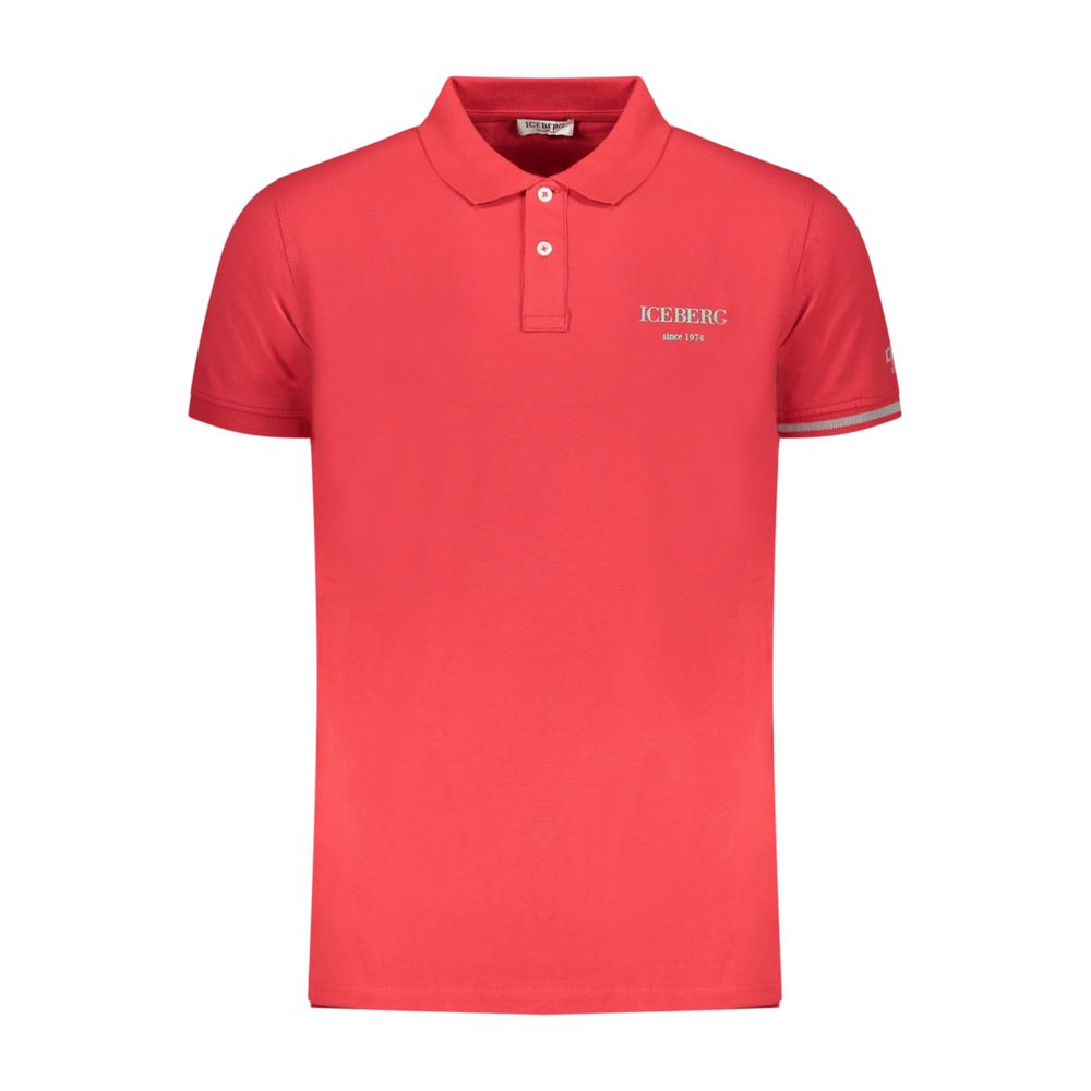 Iceberg Men's Red Cotton Polo Shirt