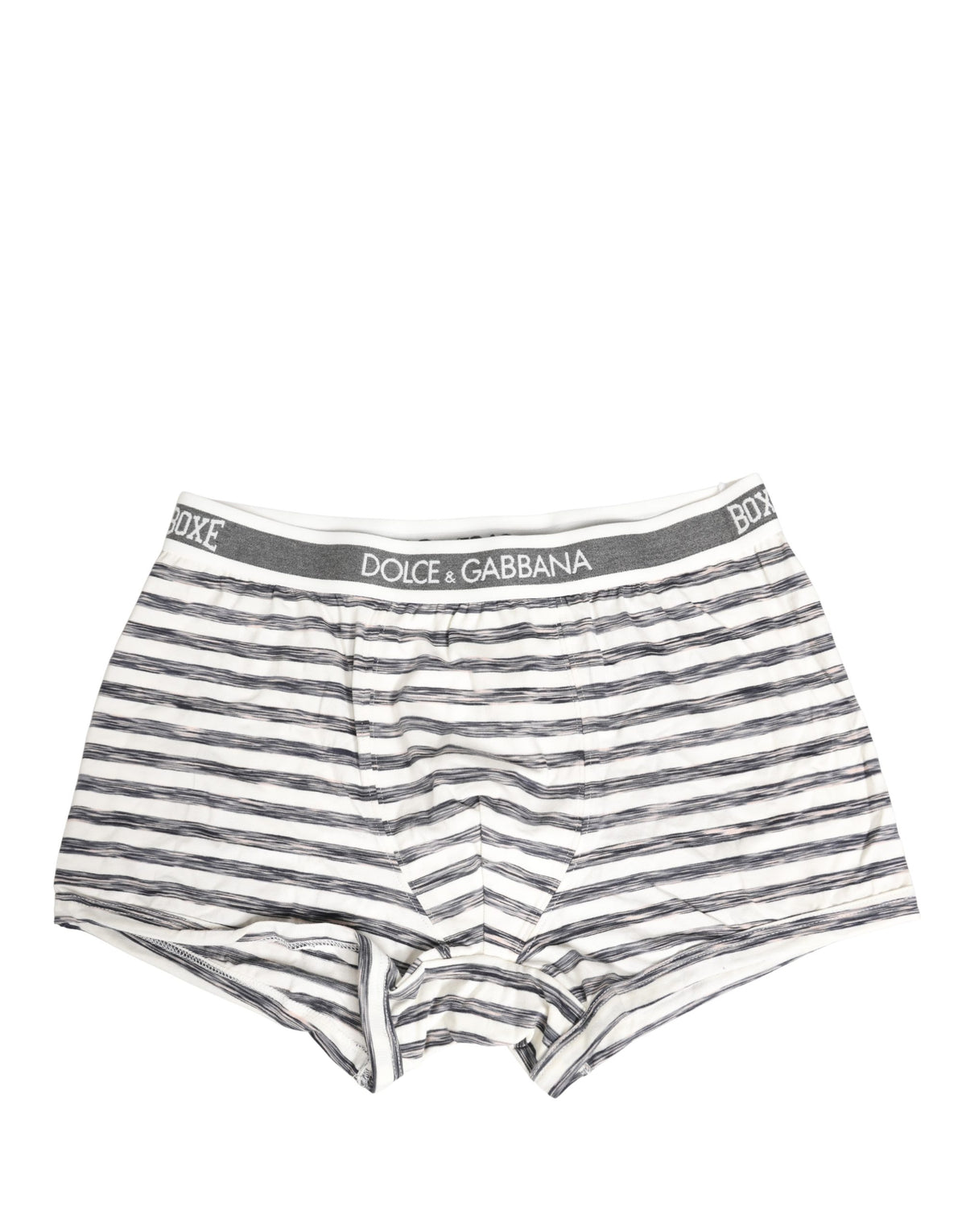 Dolce & Gabbana Men's Boxer Shorts in Grey and White Stripe, Regular Fit