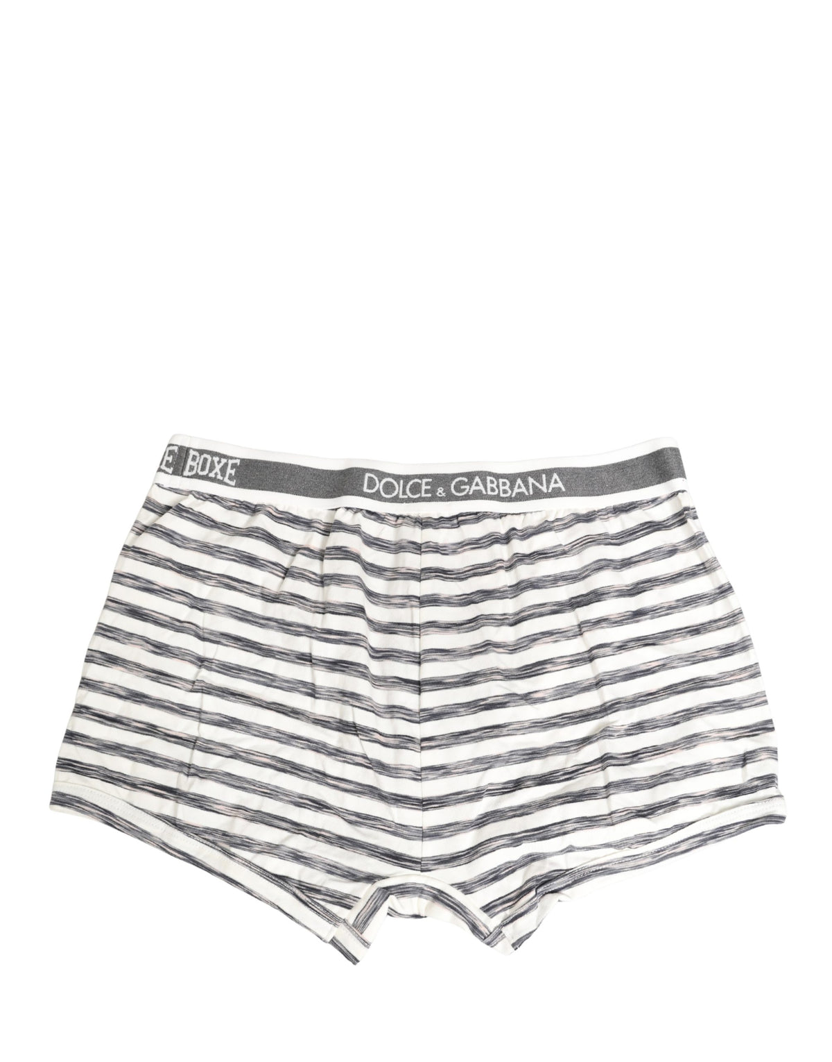 Dolce & Gabbana Men's Boxer Shorts in Grey and White Stripe, Regular Fit
