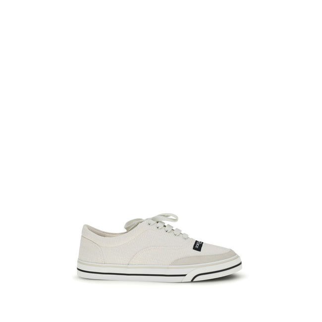 Dolce & Gabbana White Canvas Low-Top Sneakers