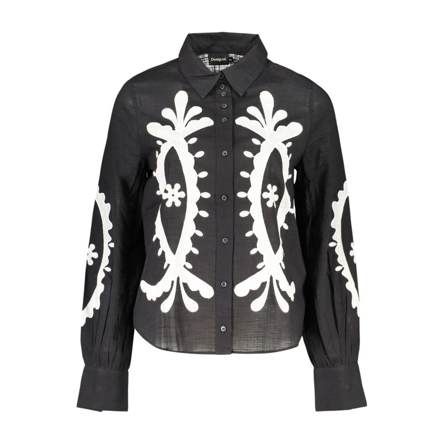 Desigual Black Patterned Cotton Shirt