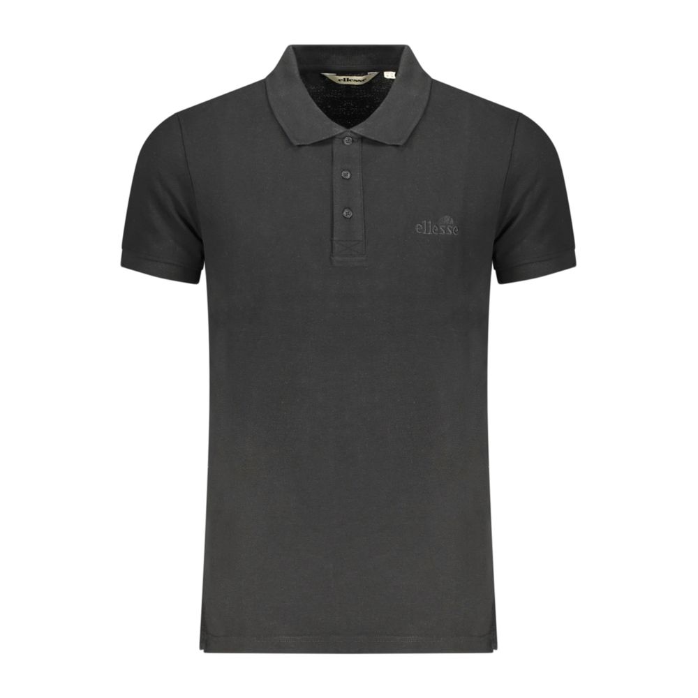 Ellesse Schwarzes Herren-Poloshirt aus Baumwolle
