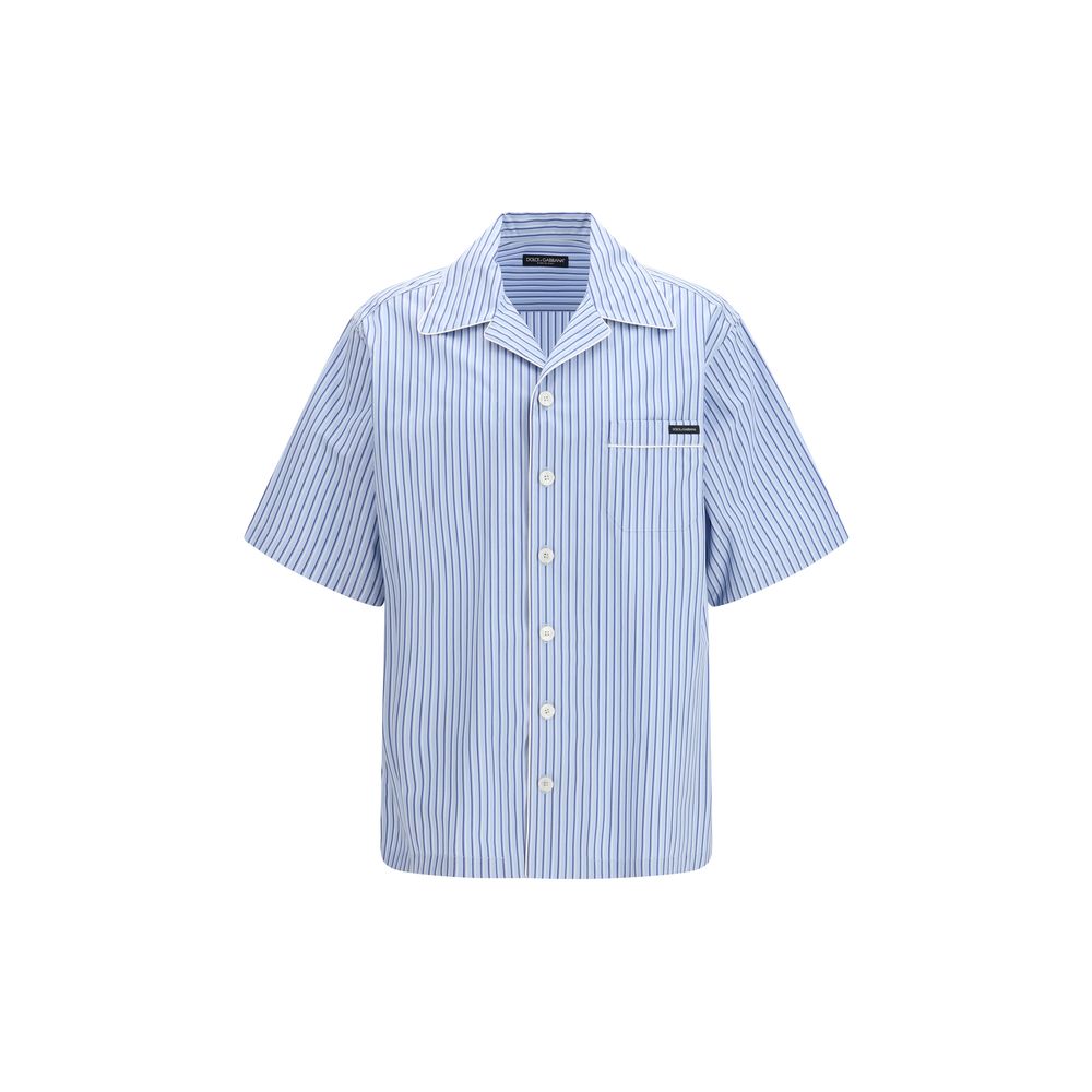 Dolce & Gabbana Blue Cotton Short-Sleeved Shirt