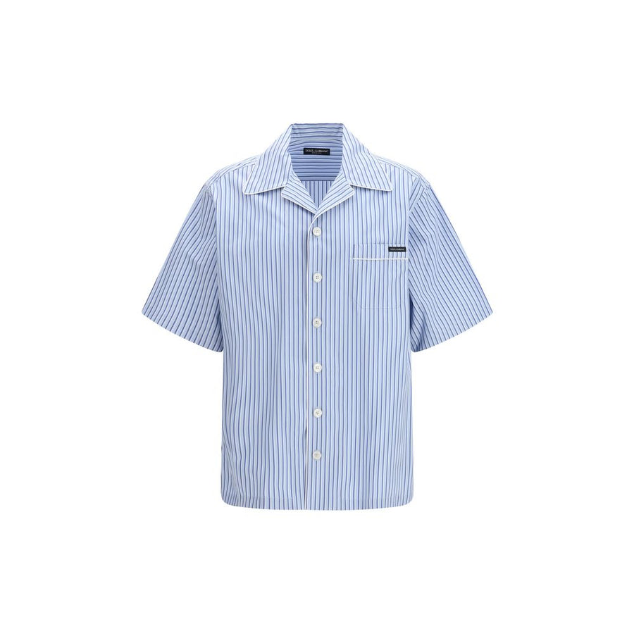 Dolce & Gabbana Blue Cotton Short-Sleeved Shirt
