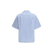 Dolce & Gabbana Blaues Baumwoll-Kurzarmhemd