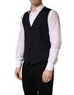 Dolce & Gabbana Schwarze Wollweste mit schmaler Passform