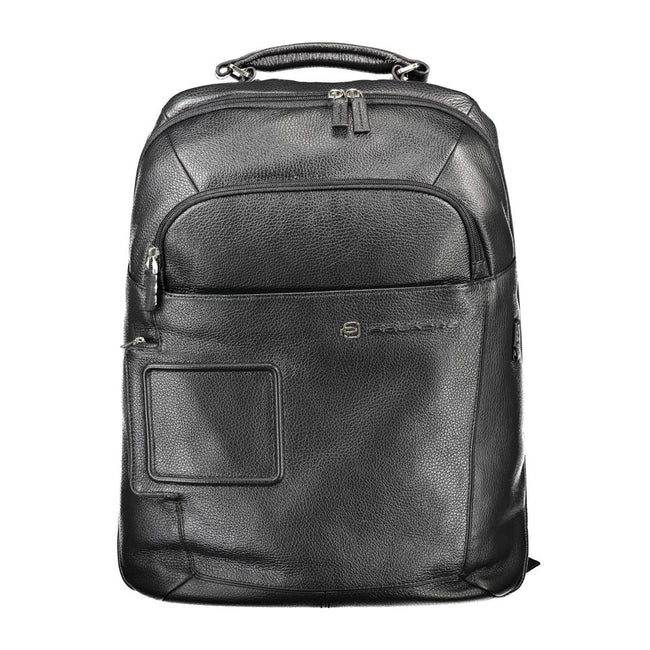 Piquadro Schwarzer Leder-Rucksack für Herren
