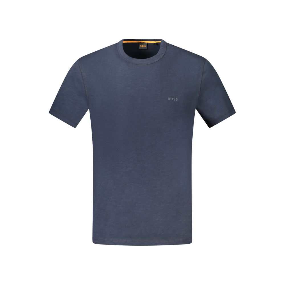 Hugo Boss Nero blaues Herrenpoloshirt aus 100% Baumwolle mit BOSS-Logo und Print