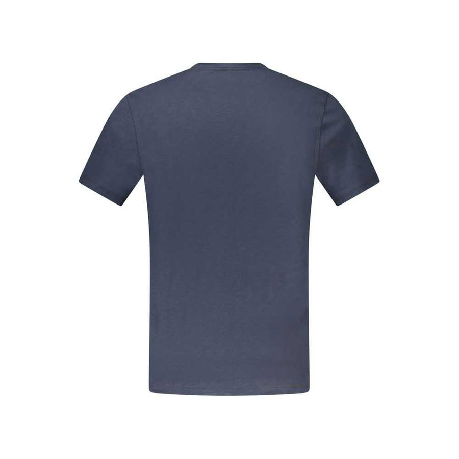 Hugo Boss Nero blaues Baumwoll-Herrenpoloshirt mit Rundhalsausschnitt und BOSS-Logo