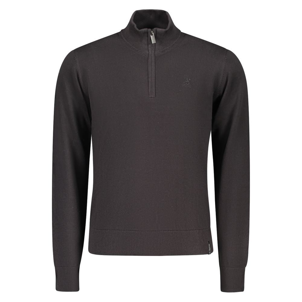 U.S. Grand Polo Schwarzer Herrenpullover aus Baumwolle