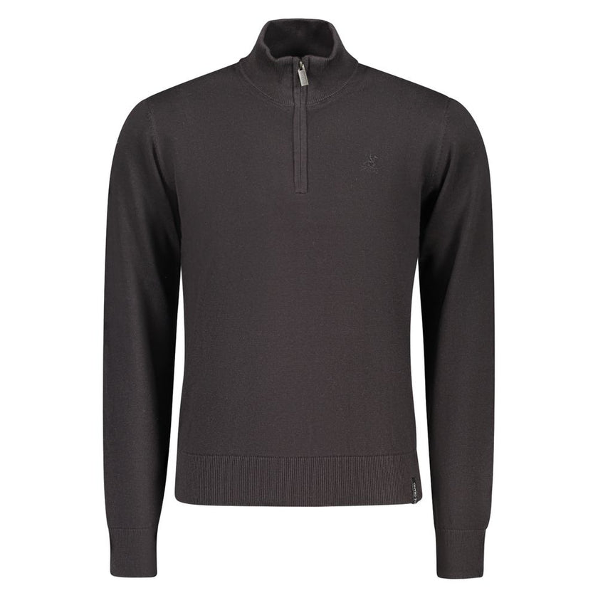 U.S. Grand Polo Schwarzer Herrenpullover aus Baumwolle