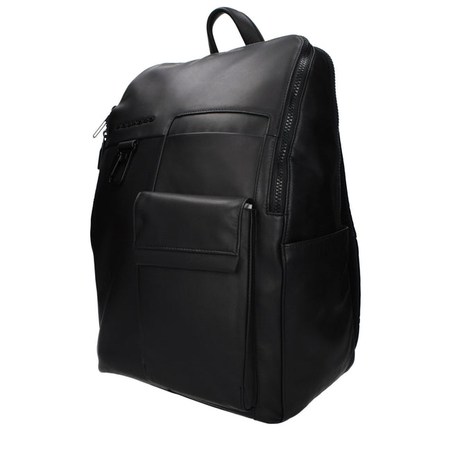 Piquadro Schwarzer Lederrucksack