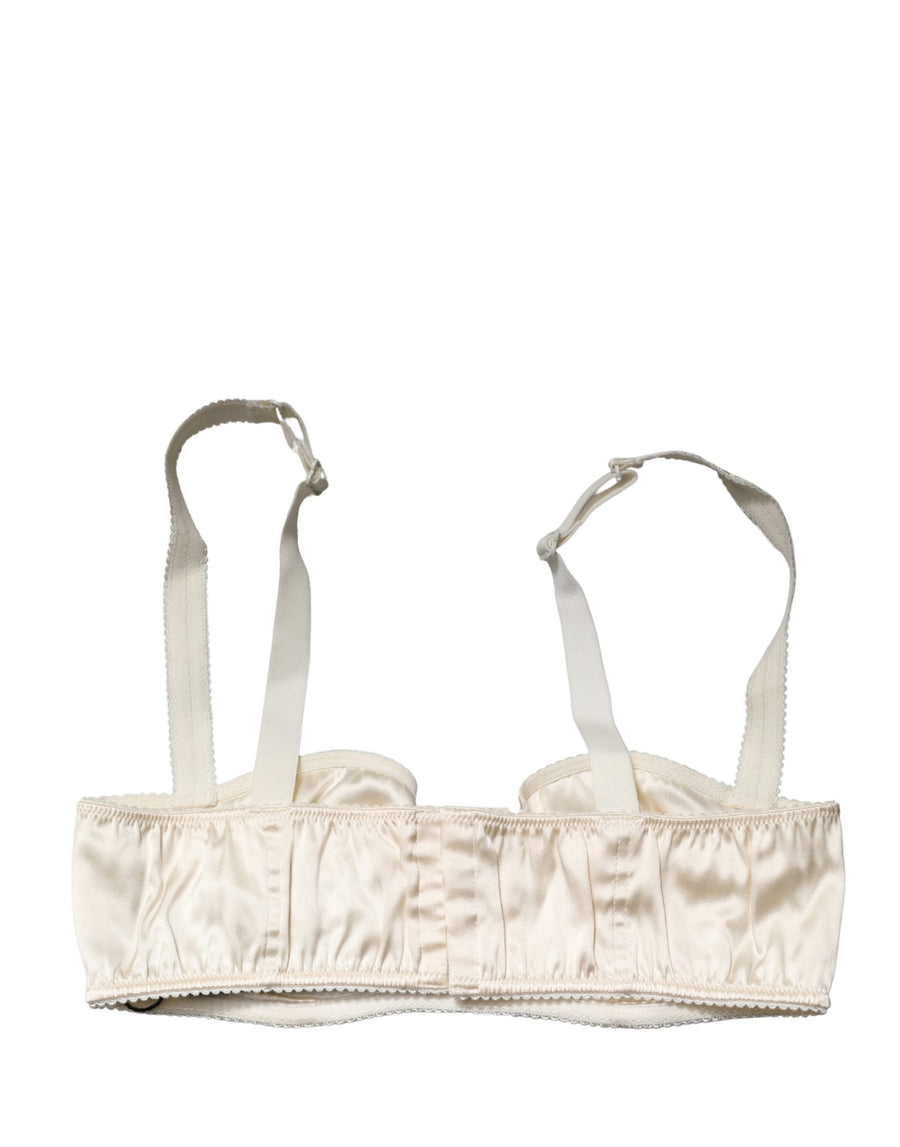 Dolce & Gabbana Off White Semi-Pad Underwired Balconette Bra Lingerie