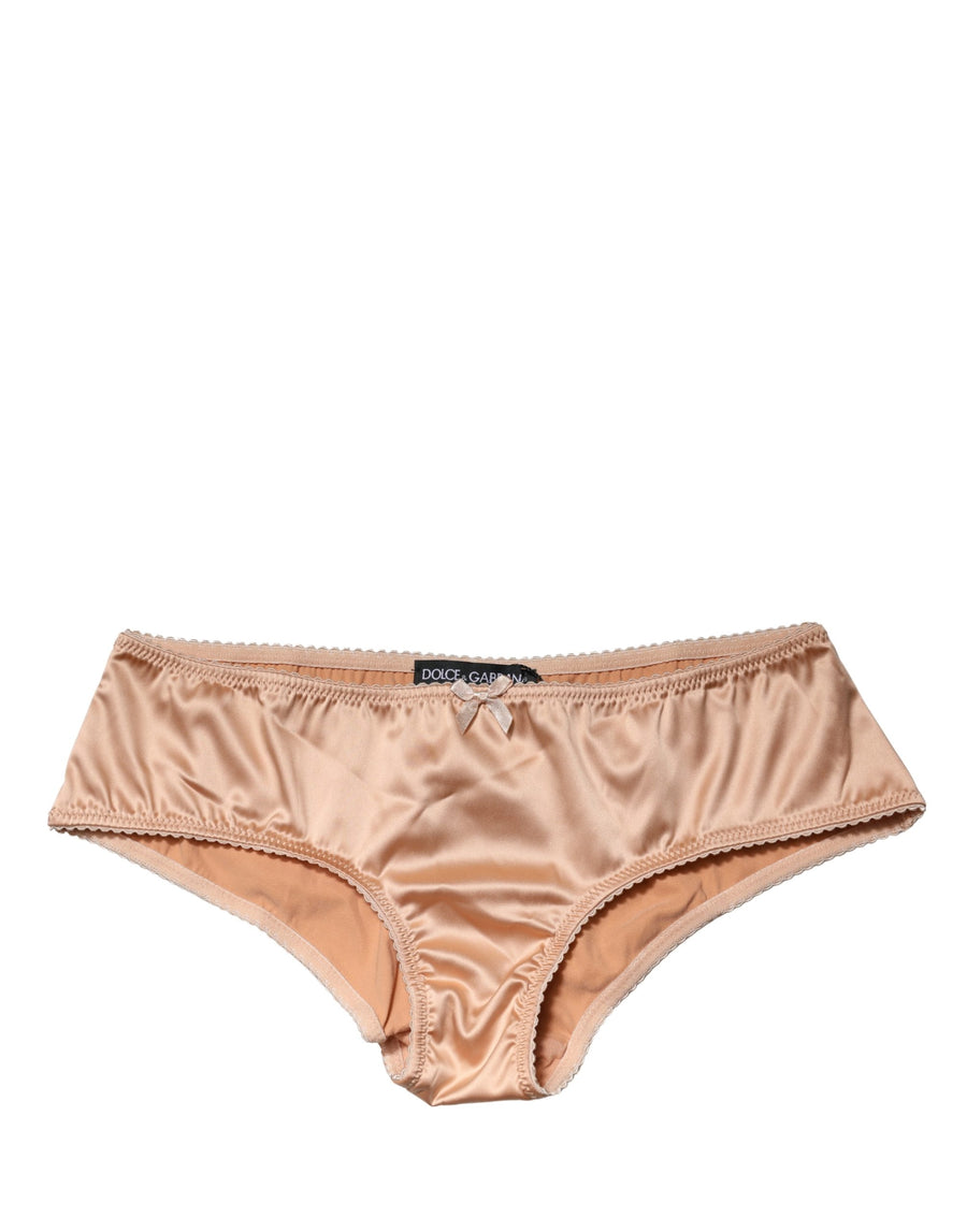 Dolce & Gabbana Beige Mid-Rise Silk-Blend Briefs