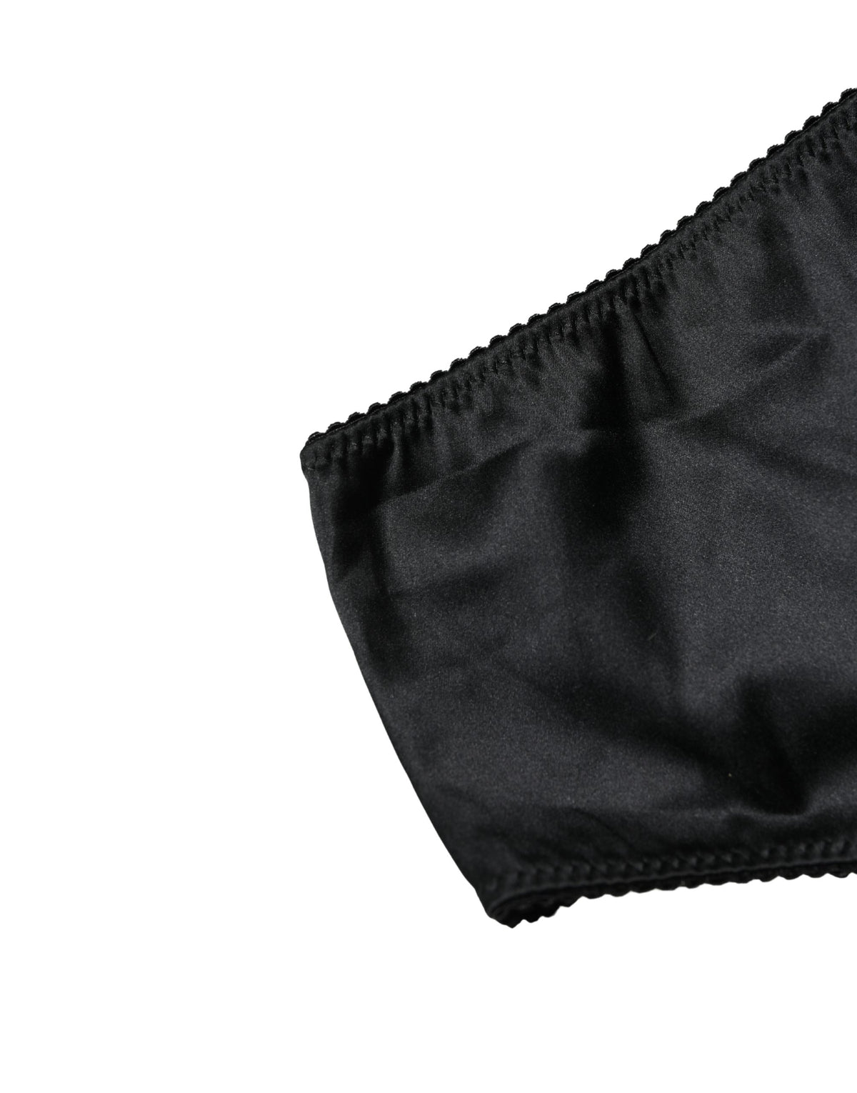 Dolce & Gabbana Schwarze Seiden-Stretch-Panty mit mittlerem Bund
