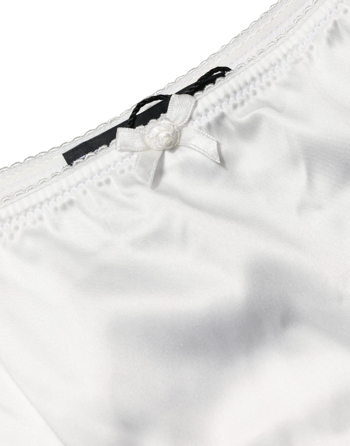 Dolce & Gabbana White Stretch Silk Mid-Rise Panty