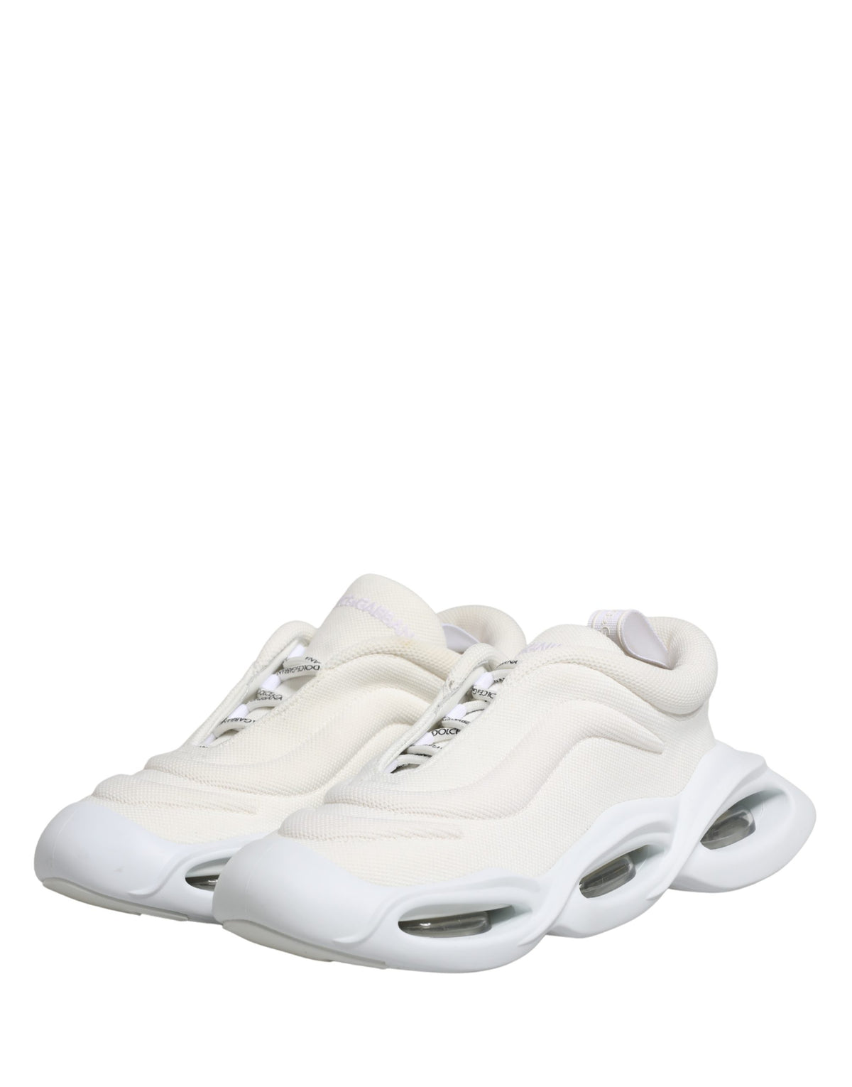 Dolce & Gabbana Weiß Slip On Wave Low Top Turnschuhe Schuhe