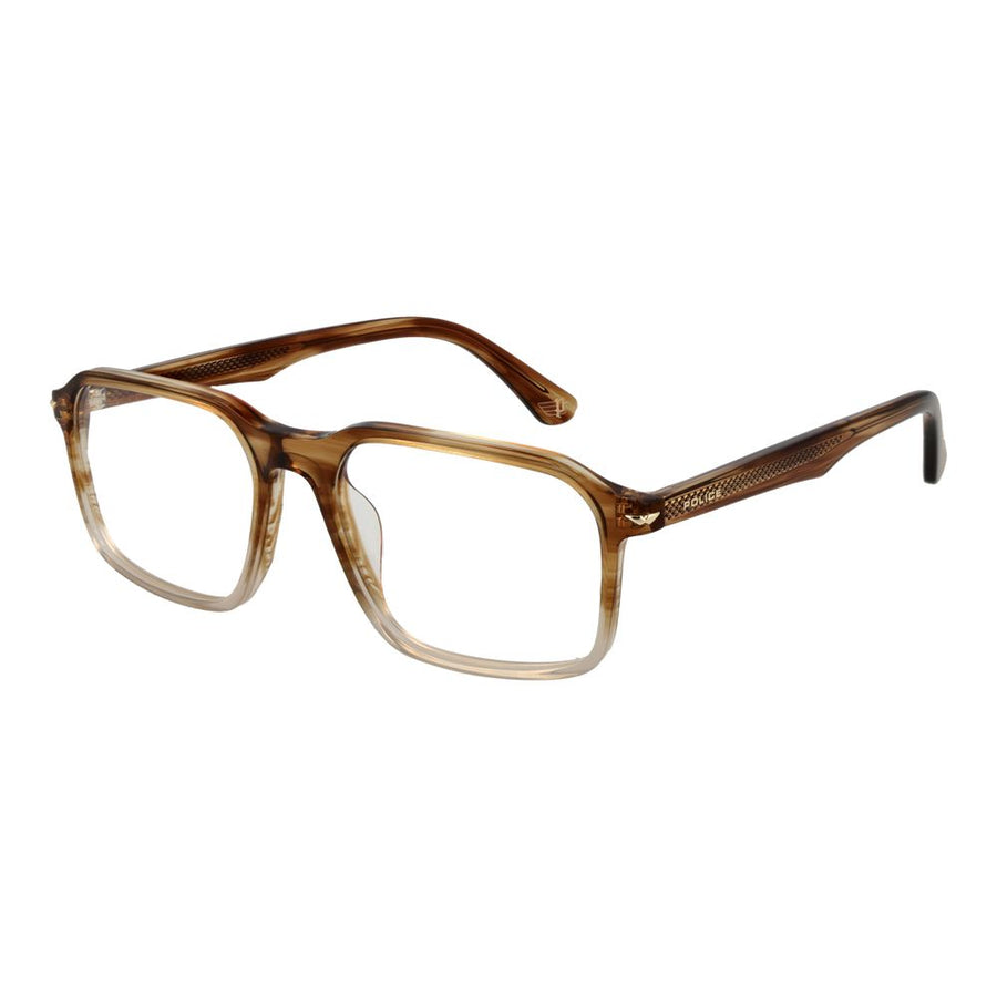 Police glasses frame made of brown cellulose acetate