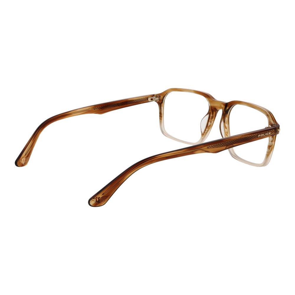 Police glasses frame made of brown cellulose acetate
