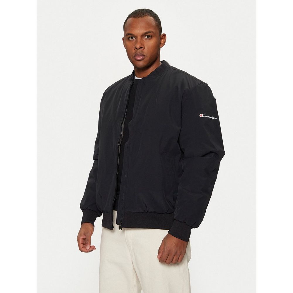 Champion Black Nylon Bomber Jacket
