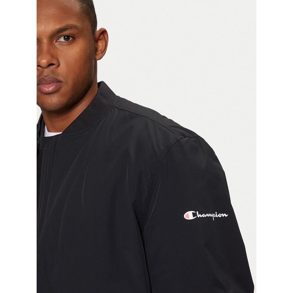 Champion Black Nylon Bomber Jacket