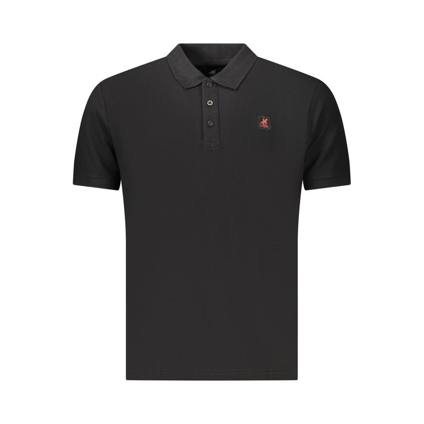 U.S. Grand Polo Schwarzes Herren-Poloshirt aus Baumwolle