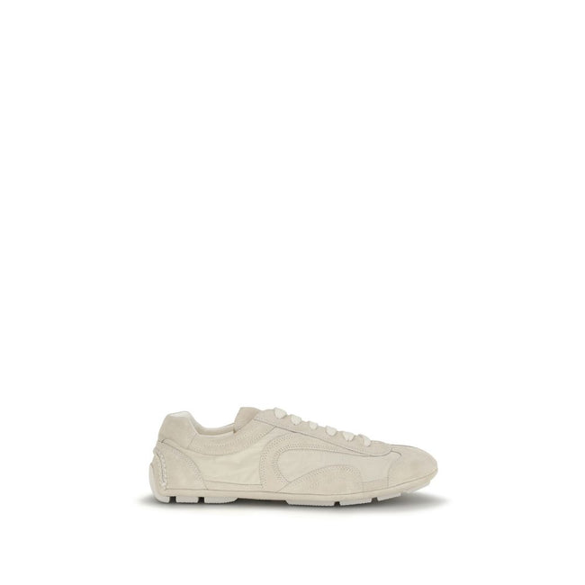 Prada Beigefarbene Sneakers aus Kalbsleder Bos Taurus